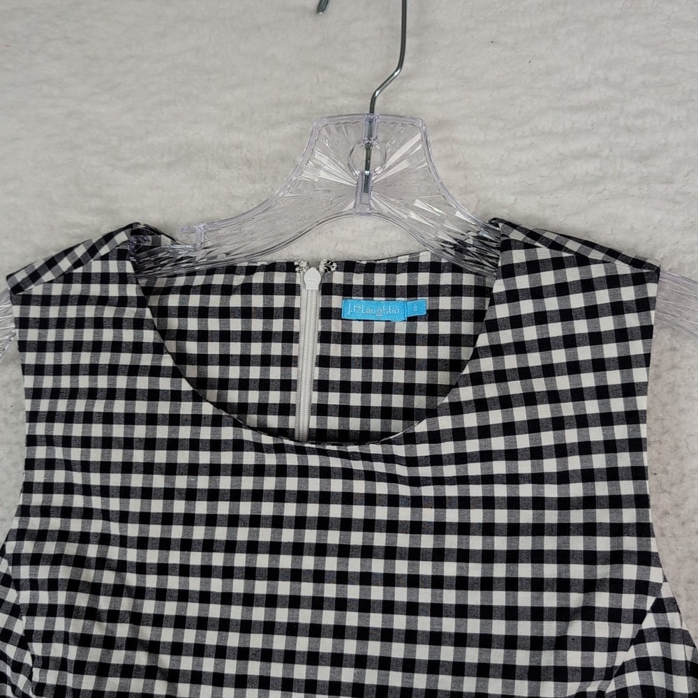 J McLaughlin Layne Top Women's 8 Gingham Black White‎ Sleeveless Blouse - Picture 2 of 6